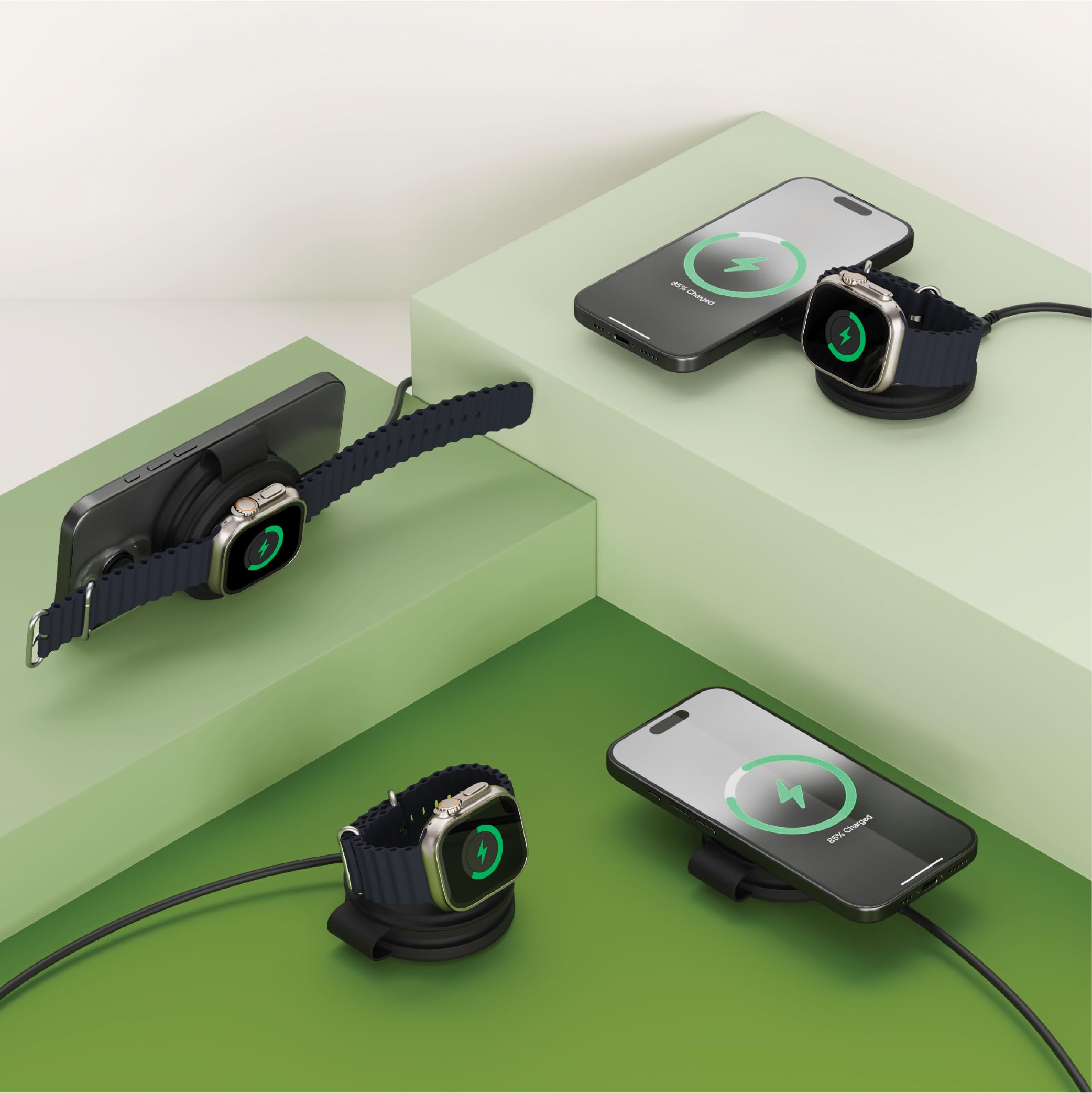 SATECHI OntheGo™ faltbares 2-in-1 Qi2 Ladegerät, 15 W, Schwarz | Kabelloses Reiseladegerät für iPhone 12–17 & Apple Watch, 15 W/5 W, 𝗼𝗵𝗻𝗲 𝗡𝗲𝘁𝘇𝘁𝗲𝗶𝗹 – 𝗺𝗶𝗻. 𝟯𝟬 𝗪