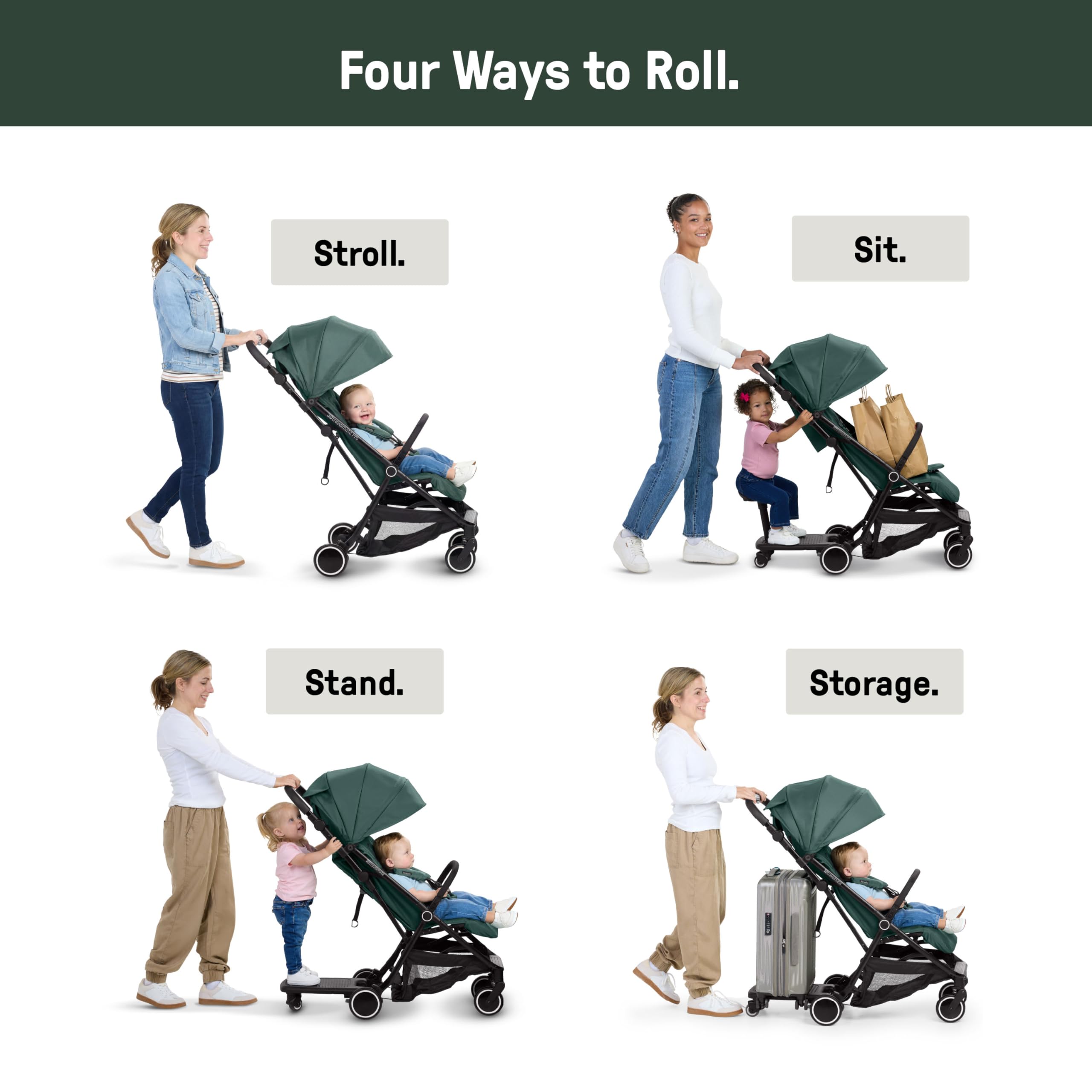 Ingenuity 3D Travelmate Pro Lightweight Travel Stroller with Fold-Away Ride-On Board for Toddlers, Airplane Overhead Bin Compatible, Car Seat Ready, One-Hand Fold : Baby