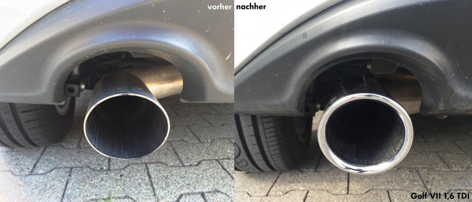 Volkswagen VW Terminale di Scarico, Cromato, 65 mm