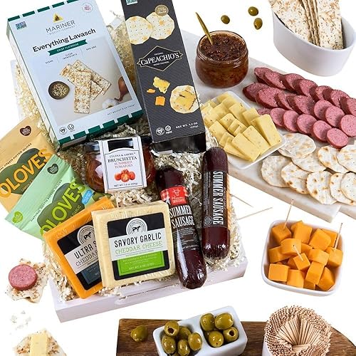 Gourmet Meat & Cheese Sampler Gift Basket - Deluxe Charcuterie