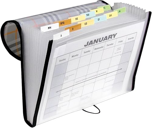 Miniatura 2 de C-Line Archivo expandible de 13 bolsillos, incluye pestañas, tamaño carta, 1 archivo expandible, diseño a cuadros (58312)