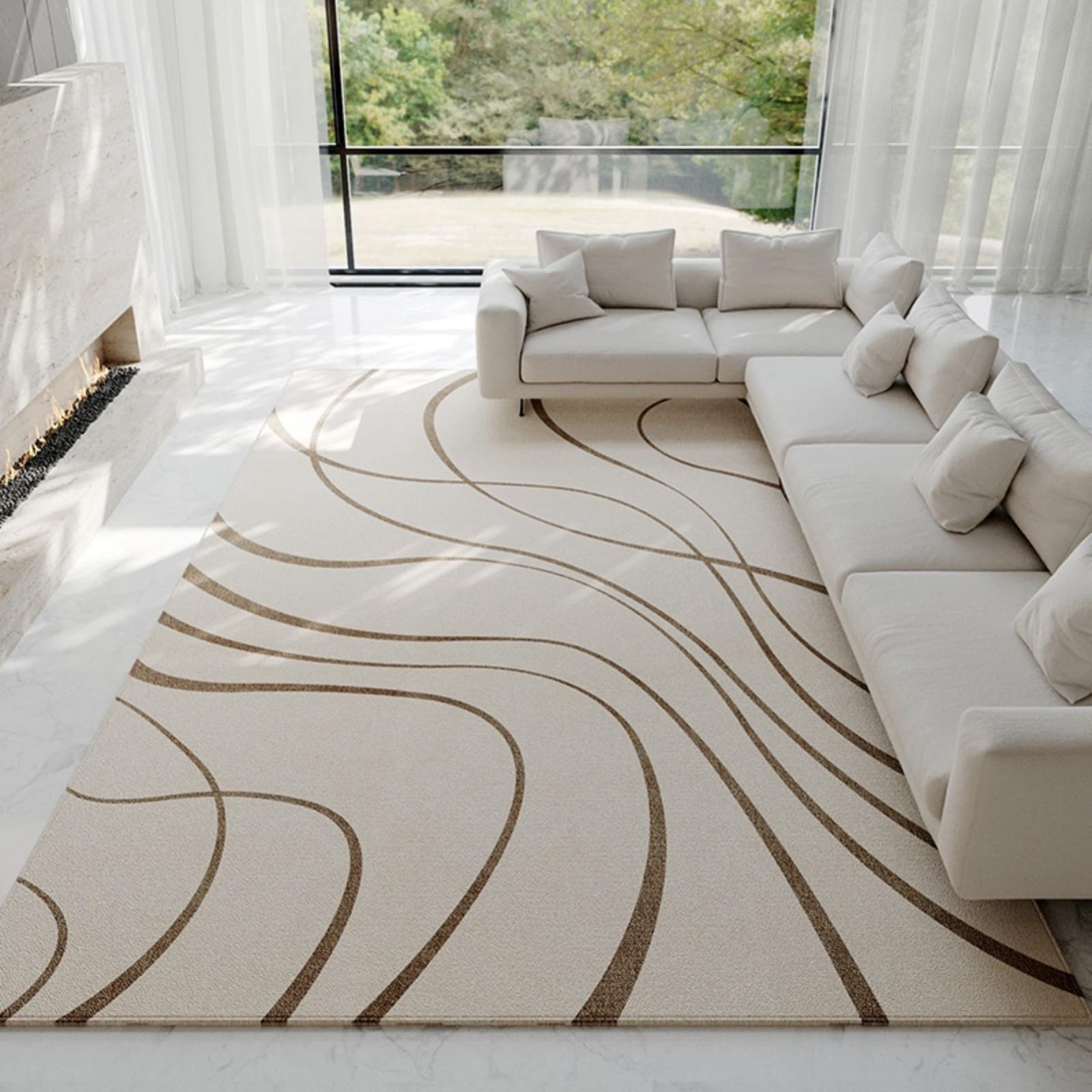Tapis de salon luxueux et épais avec texture douce pour intérieur raffiné