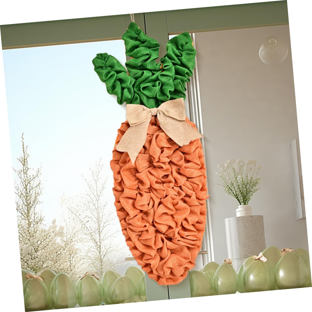 Cabilock ghirlanda pasquale di benvenuto arredamento per la casa ghirlande di porte cameretta culla cam ghirlande per la porta d'ingresso ghirlanda di carota carina di pasqua stoffa