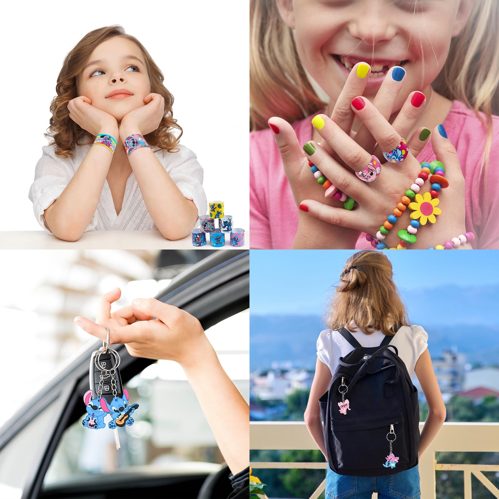 Kit Fête Thème Mario Lot 86 Cadeaux Anniversaire Enfant - Bracelets Slap, Tampons, Porte-Clés, Autocollants - Thème Mario - Clvsyh Goodies Fête