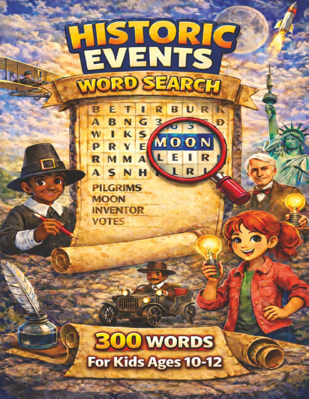 Historic Events Word Search for Kids ages 10-12: 50 Themed Word Searches for Junior Explorers! Fun and Educational Word Searches About Famous Moments ... word search puzzle books for kids)