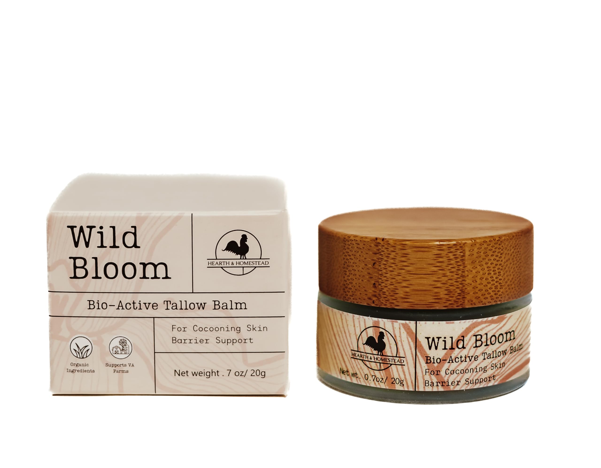 Sponsored Ad - Handmade Wild Bloom Bio-Active Tallow Face Balm/Cream with Blue Tansy - Hydrate, Nourish, and Protect Skin - .7 oz