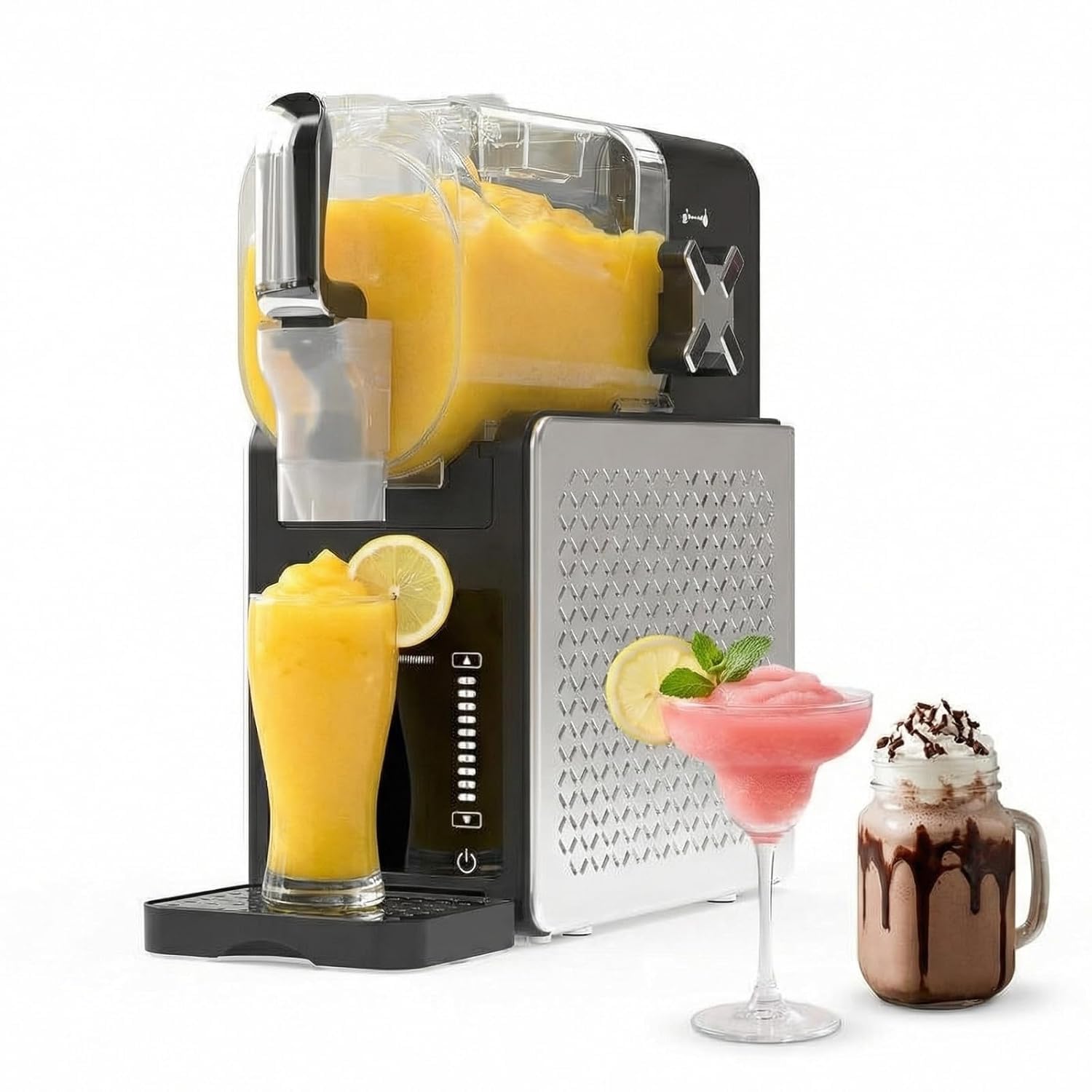Macchina per Granita 1,9L Grande Capacità, RapidChill Tecnologia, 5 Programmi, Autopulizia, Silenziosa, Tutto-in-Uno per Slushie, Frappé, Milkshake, Cocktail, Facile da Pulire