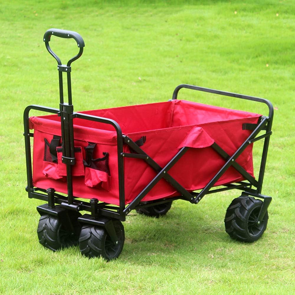 Amazon Co Jp 手押し車4輪折りたたみポータブルトロリー荷物カート 屋外キャンプ釣り車両 利用可能な多くの色 ホーム キッチン