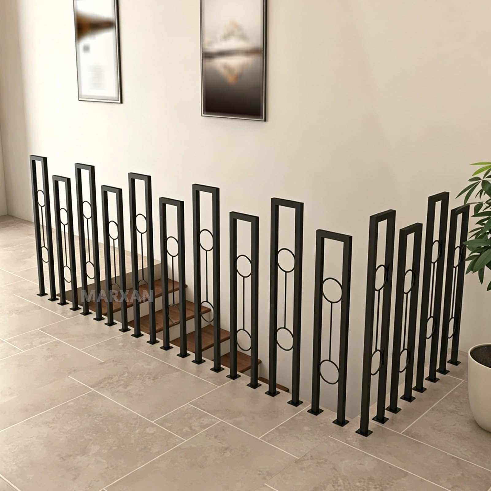 Poręcz w kształcie litery U do schodów wewnętrznych i zewnętrznych, metalowa kuta poręcz przejściowa balustrada antypoślizgowy pręt podtrzymujący, 1 opakowanie(100cm)