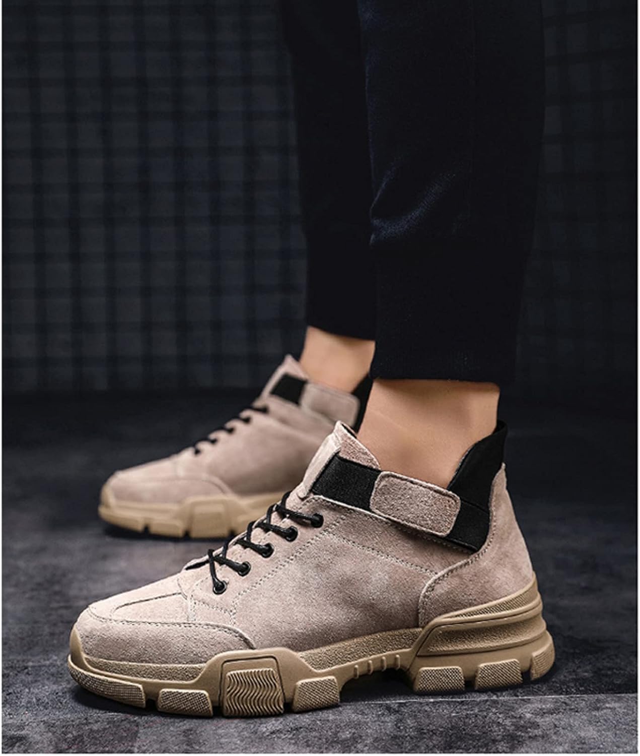 [イグル] メンズ ミリタリーブーツ トレンド メンズ ブーツ レースアップブーツ 痛くない 防水 防滑 秋冬 ラウンドトゥ アウト
