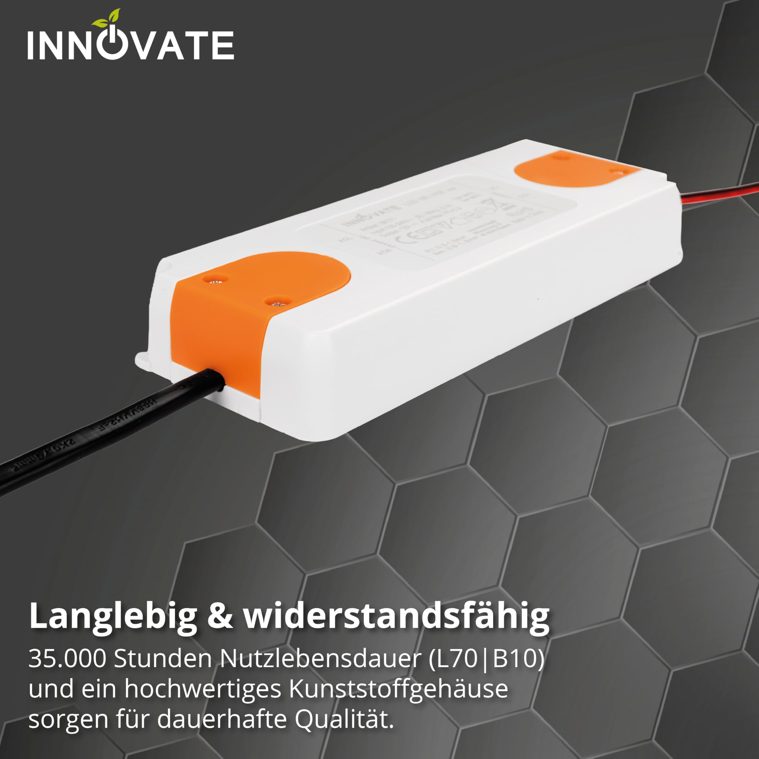INNOVATE DC 12V Netzteil LED 0-50 W mit Stecker I LED Trafo 230V auf 12V
