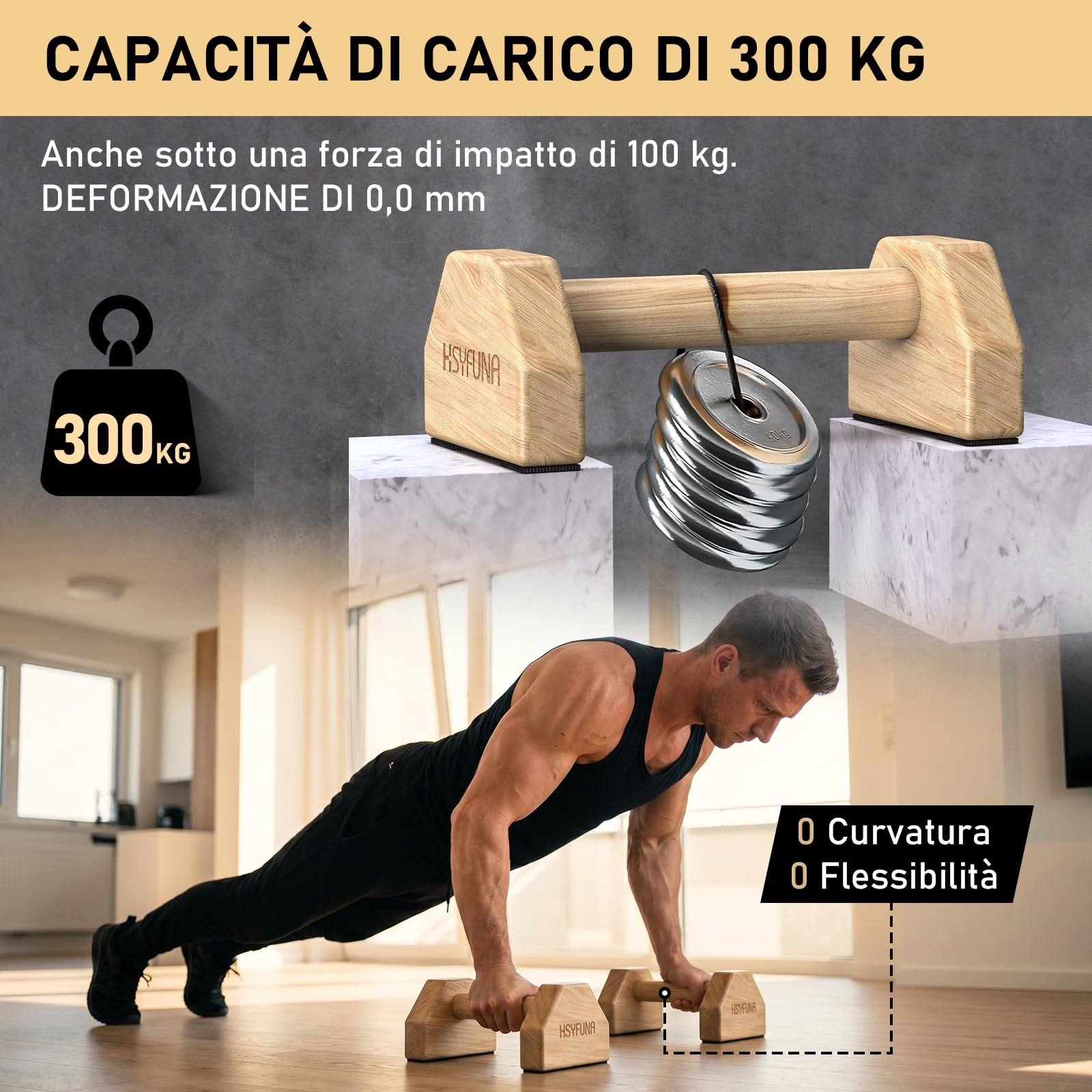 Parallele Calisthenics, Parallele Basse, Maniglie per Flessioni in Legno, Parallele in Legno, Push Up Bar Fitness, Parallele Calisthenics, Palestra Corpo Libero, Antiscivolo e Portatili