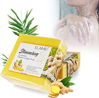 Ginger Bar Soap - Organic Ginger Bath Soap, Lymphatic Drainage Soap for Face and Body, Detox Slimming Ginger Soap, Natural Ginger Bar Soap for Swelling and Pain Relief, for All Skin Types (2 Pack)