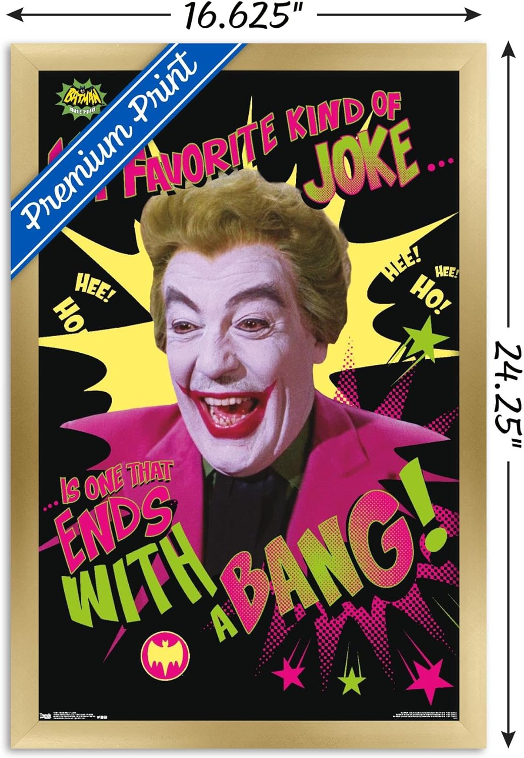 Trends International DC Comics TV - Batman TV Series - Joker Wall Poster, 14.725" x 22.375", Gold Framed Version