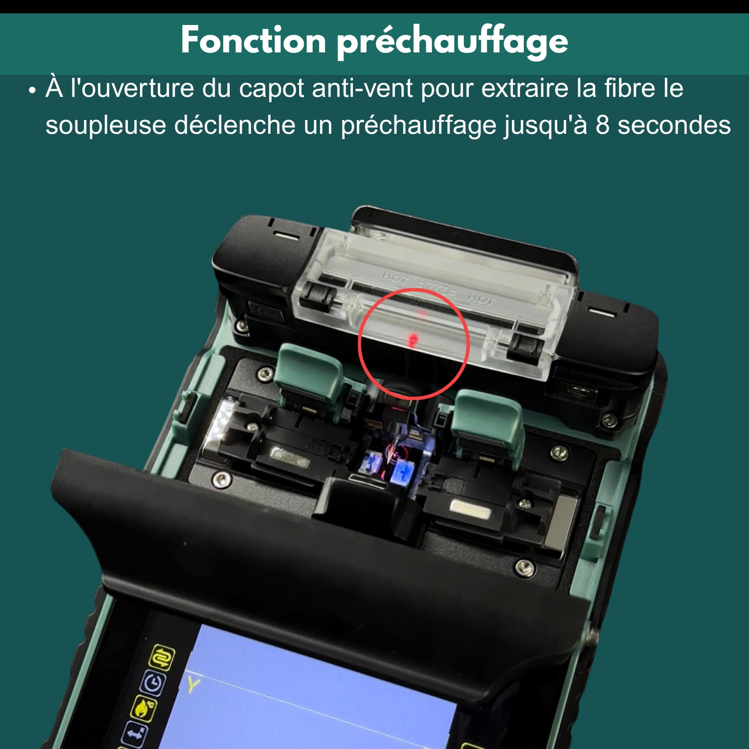 AI-6A+ Soudeuse Fibre Optique Fusion Splicer – Alignement Coeur, 6 Moteurs, OPM/VFL Intégrés | Fusion 8s, Rétreint 18s | Épisseuse de fusion Compatible SM/MM/DS/NZDS