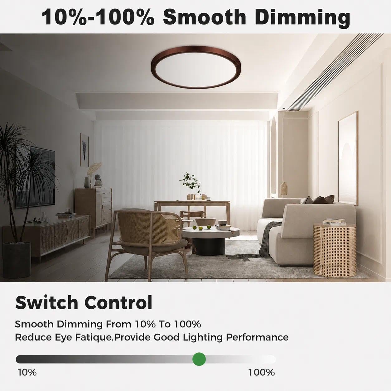zemty 12Inch 2Pack Oil Rubbed Bronze LED Flush Mount Ceiling Light, 5 Color Temperatures & Dimmable, 24W 2400LM Vintage Round Lights Fixture for Hallway Kitchen Bathroom Bedroom