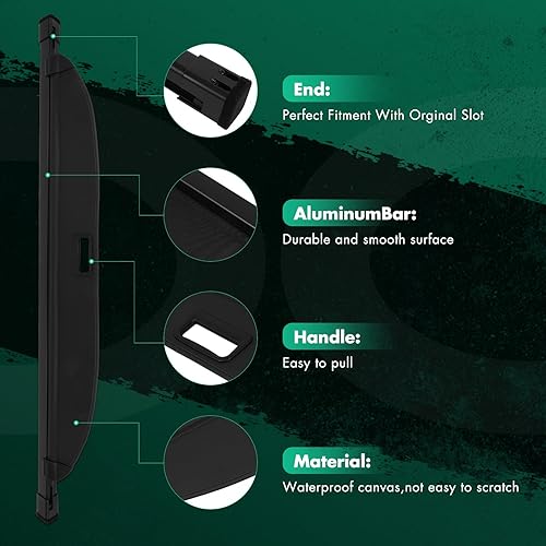 Miniatura 426 de SCITOO Cubierta de carga 2013 2014 2015 2016 2017 2018 compatible con Toyota RAV4 2.5L actualizado anti-mirón retráctil trasero maletero cubierta