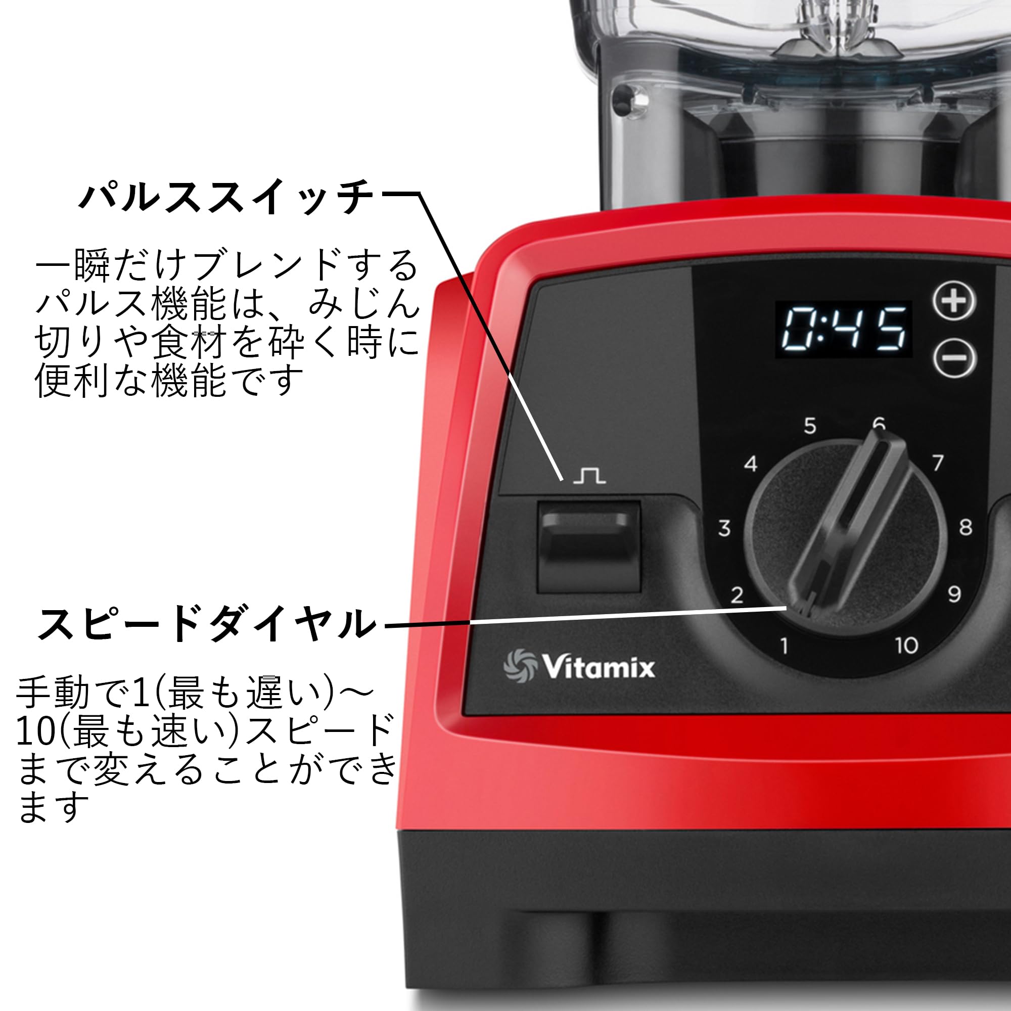 Amazon | 【公式】Vitamix V1200i レッド 2L ミキサー 1台8役 氷も 