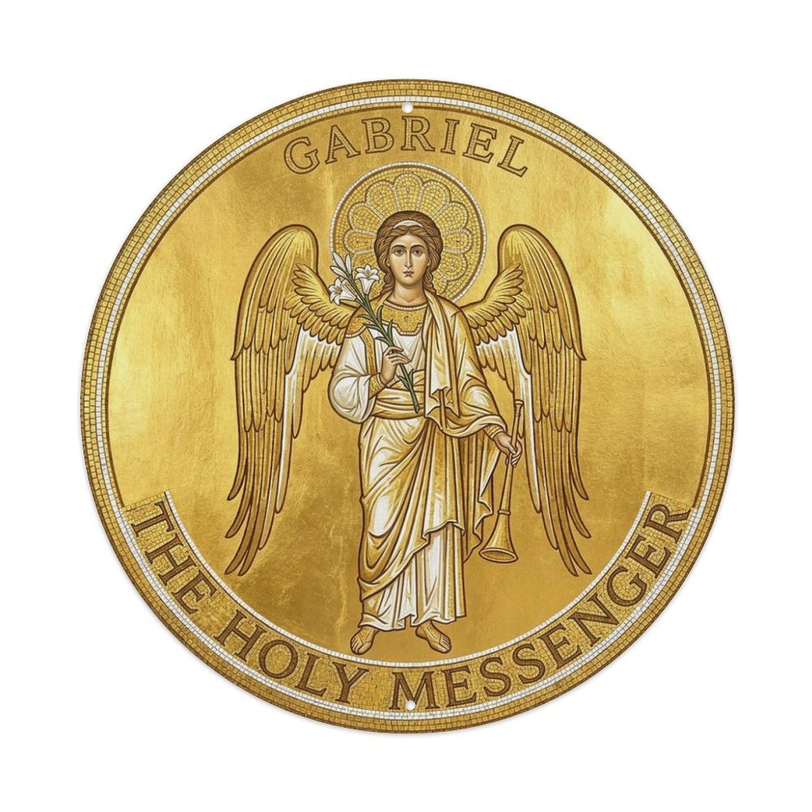 The Holy Messenger Archangel Gabriel Herald Metal Tin Sign
