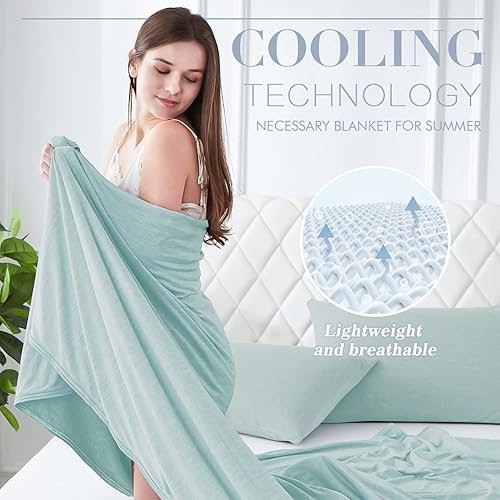 Miniatura 4 de Manta refrescante para personas que duermen con calor, sudores nocturnos, tamaño Queen, manta fresca de verano de 79 x 86 pulgadas, japonesa