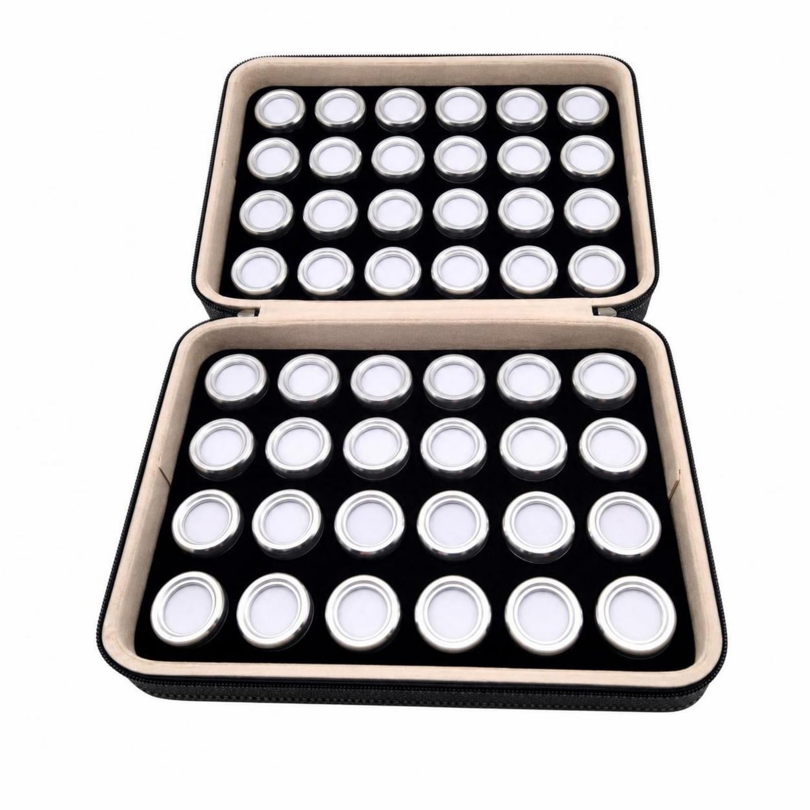 Scatola con Finestra Trasparente | Struttura Rigida Antiurto, Scatola per Pietre Preziose, Fiere , Argento , Scatola Rotonda