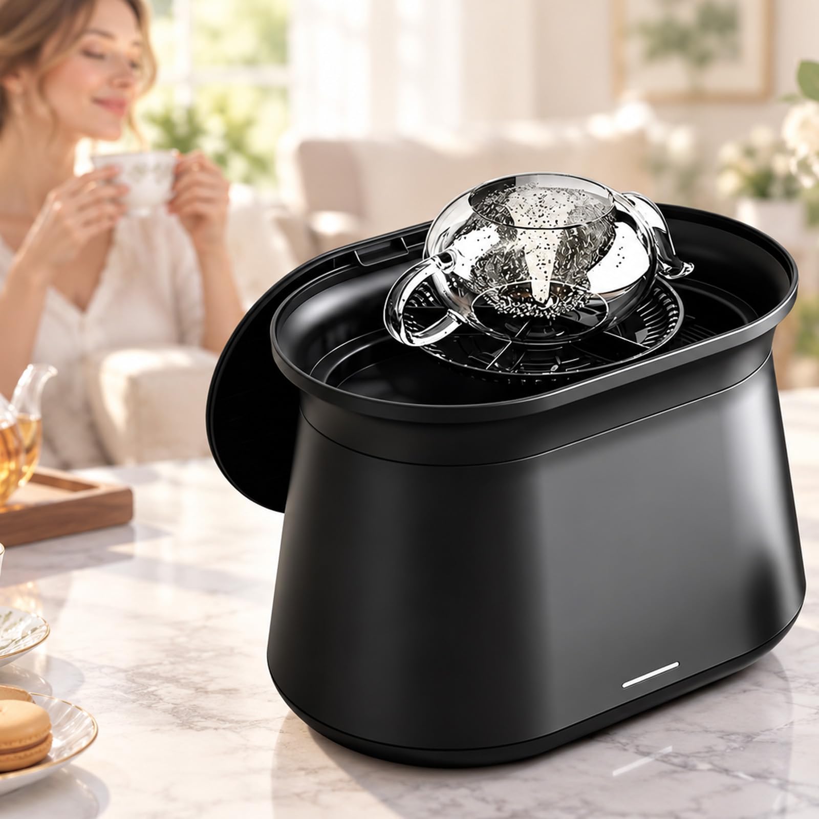 Lavavajillas Automático De Sobremesa De 1,7 L, Eléctrico De 220 V, Con Bandeja De Residuos Extraíble, Tapa Antipolvo, Limpieza Rápida En 2 Segundos, Estable Sobre Encimera, Para Tazas