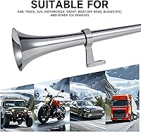 Vista 7 de Bocina de aire para camiones, barcos, coches, 12 V, 150 db, kit de bocinas de tren de camión súper ruidosas con compresor de aire, bocina