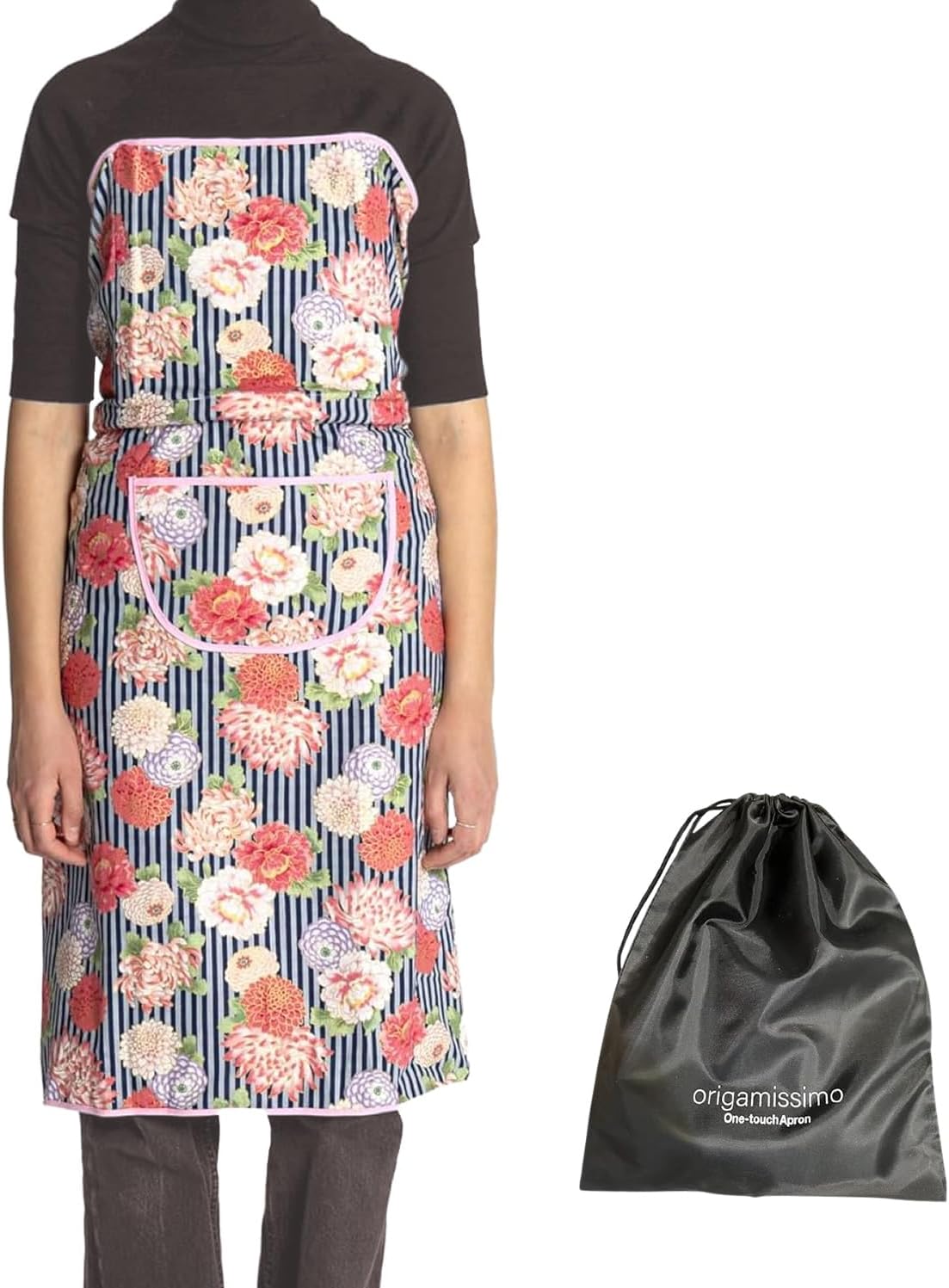 origamissimo Strapless Apron – No Shoulder Strain ONE TOUCH APRON PRO with Pocket - Japan Brand