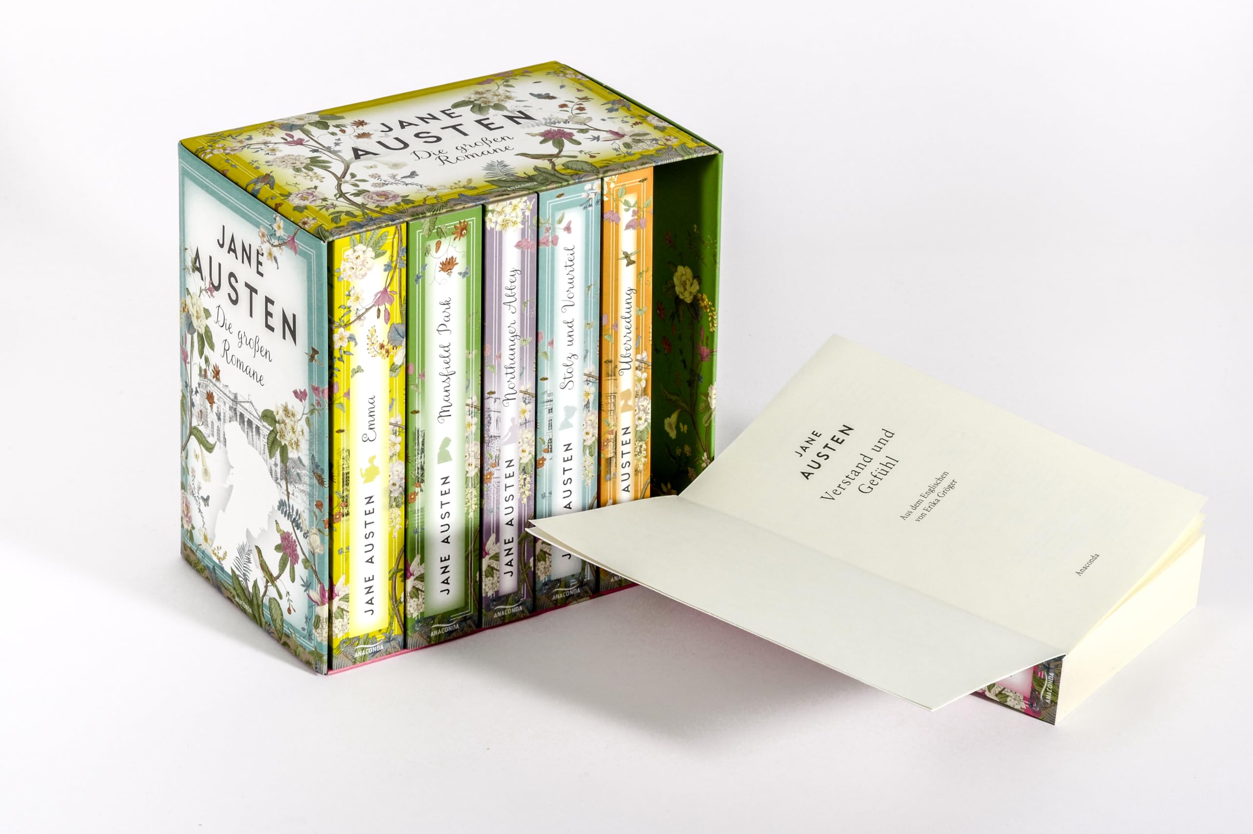Jane Austen, Die großen Romane: Verstand und Gefühl - Stolz und Vorurteil - Mansfield Park - Emma - Northanger Abbey - Überredung (6 Bände im Schuber)
