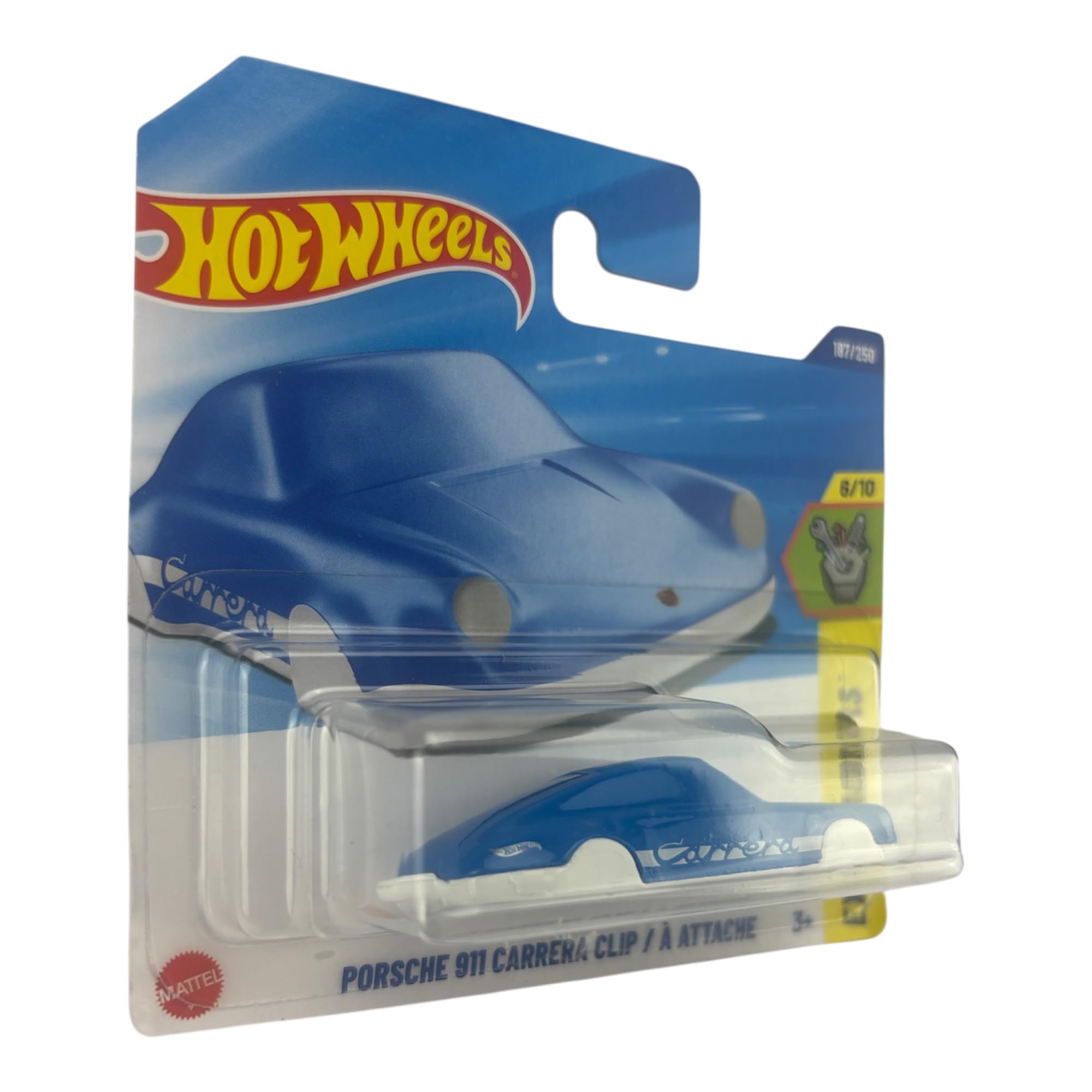 Hot Wheels, Porsche 911 Carrera Clip Blue, Experimotors 6/10, JBC11, Short Card, Blue, Mattel 2025, Licensed Porsche Design - Image 3