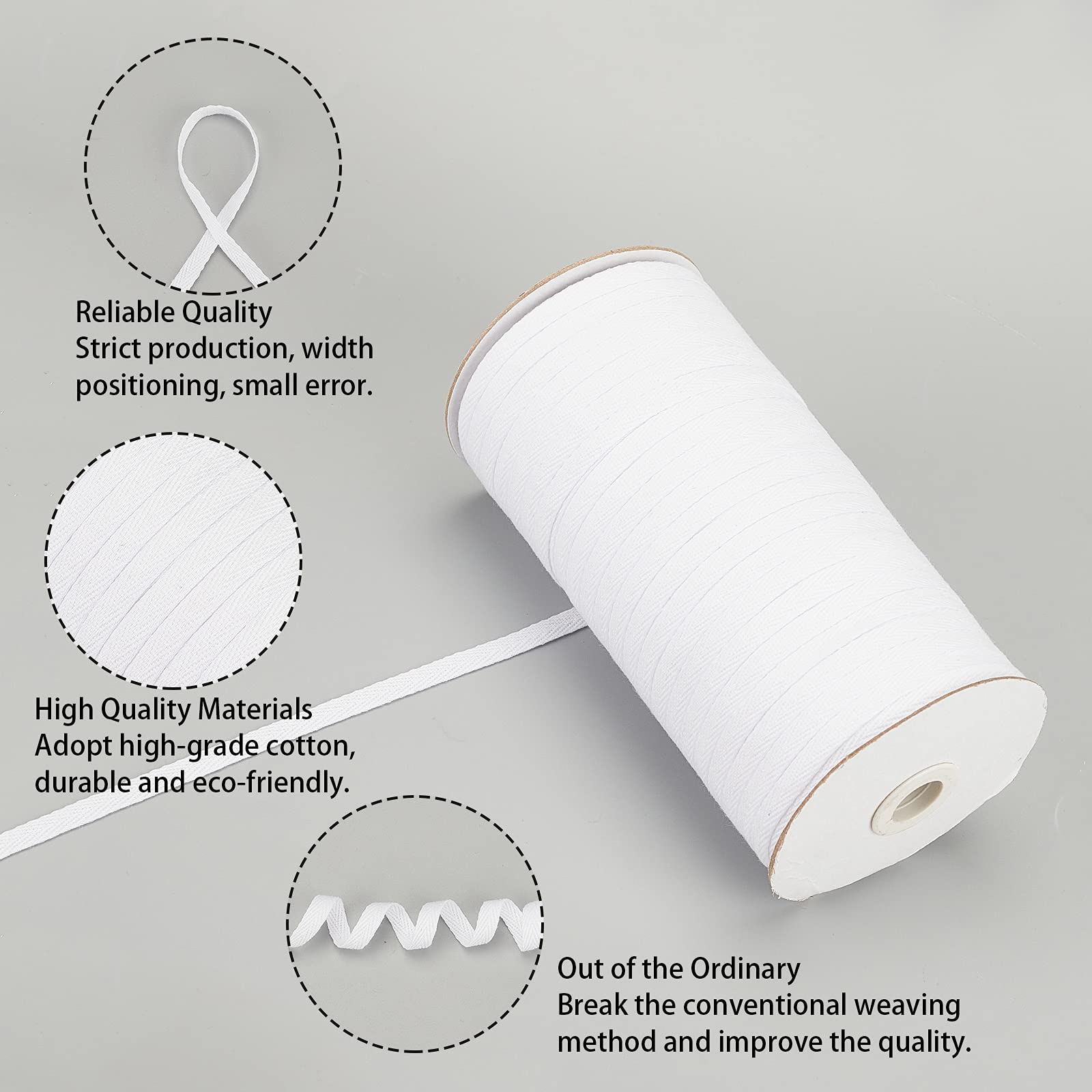 Ruban En Sergé De Coton Nbeads - Motif Chevrons 15 Mm - 50 Mètres - DIY Déco