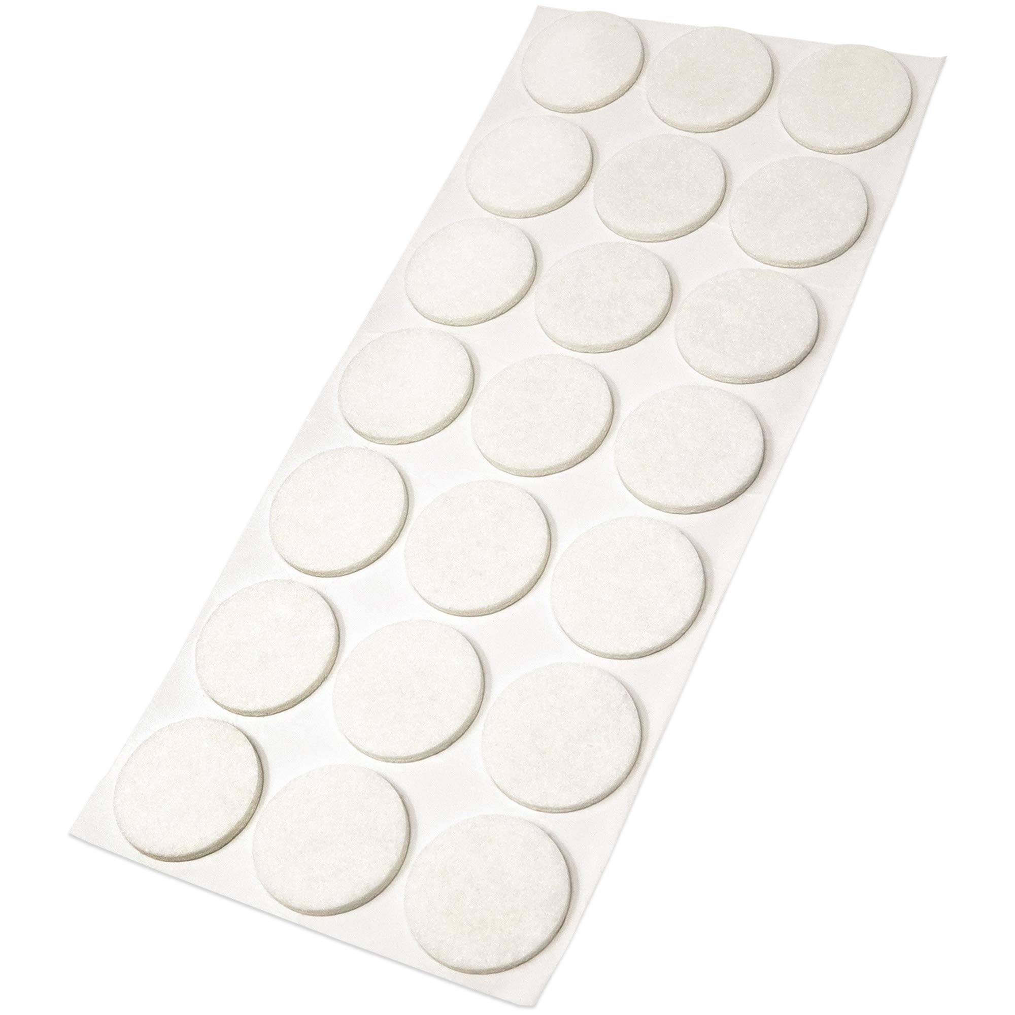 Adsamm 21 x self-Adhesive Felt Pads White 1 18 30 mm Round 0 138 3 5 mm Thick