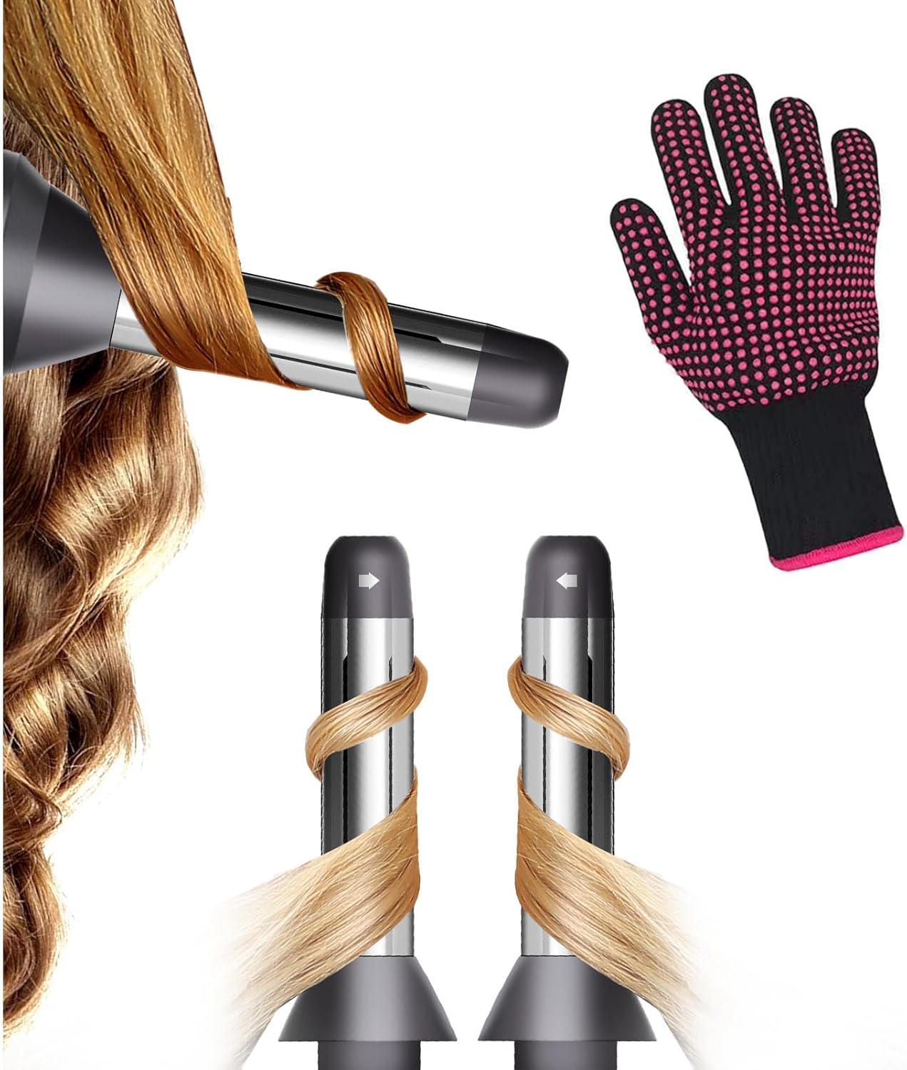 Automatic Curling Wands Attachments with 2 Curlers for Dyson Supersonic Hair Dryer Airwrap, Waver Styling Iron Tool Blow Dryer Accessories Set Detangling Comb and Heat-Resistant Glove Automatic Curling Wands Attachments with 2 Curlers for Dyson Supersonic Hair Dryer Airwrap, Waver Styling Iron Tool Blow Dryer Accessories Set Detangling Comb and Heat-Resistant Glove