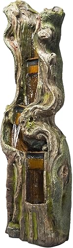 Miniatura 8 de Alpine Corporation TVH156 - Fuente de agua para tronco de árbol en cascada con luces LED, cascada con luces, 79 pulgadas, marrón