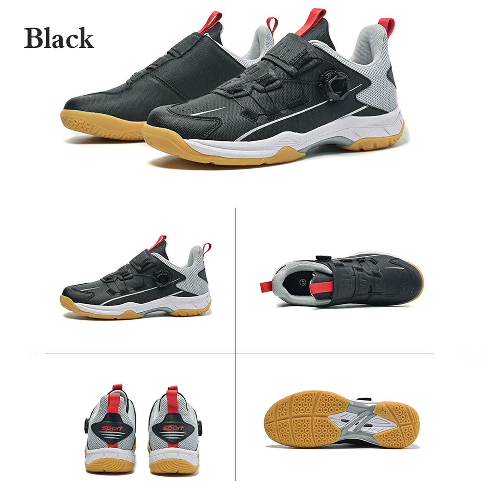 Zapatos De BáDminton,Zapatos De BáDminton Transpirables,Zapatos De Voleibol,Zapatos De Tenis De Mesa,Antideslizantes,Ligeros,para Gimnasio,Entrenamiento Casual,Concurso,Blanco,Negro