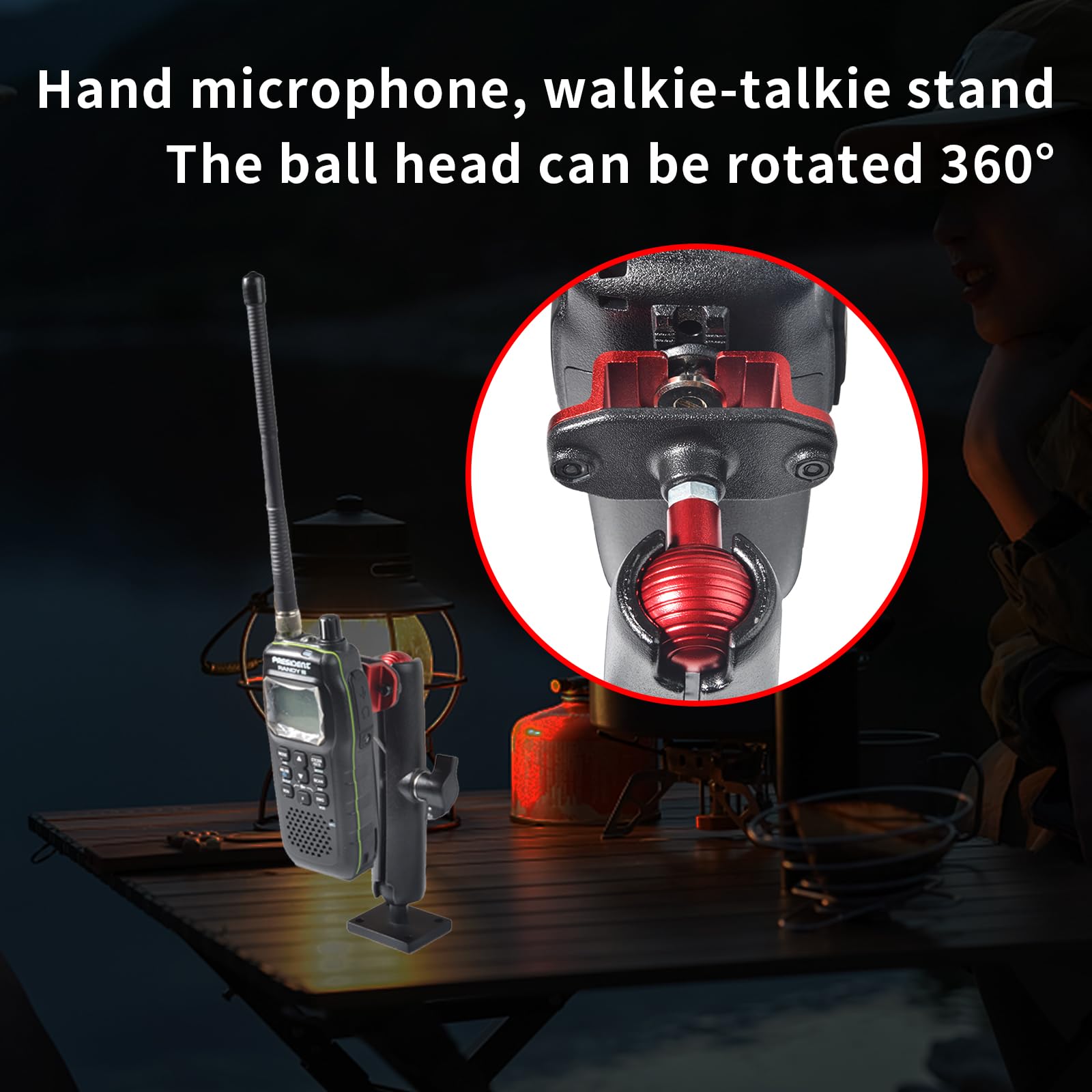 Supporto A Sfera 25mm Per Radio/Microfono | Staffa 3 In 1 Per Walkie-talkie E CB, Compatibile Con Baofeng Motorola YAESU