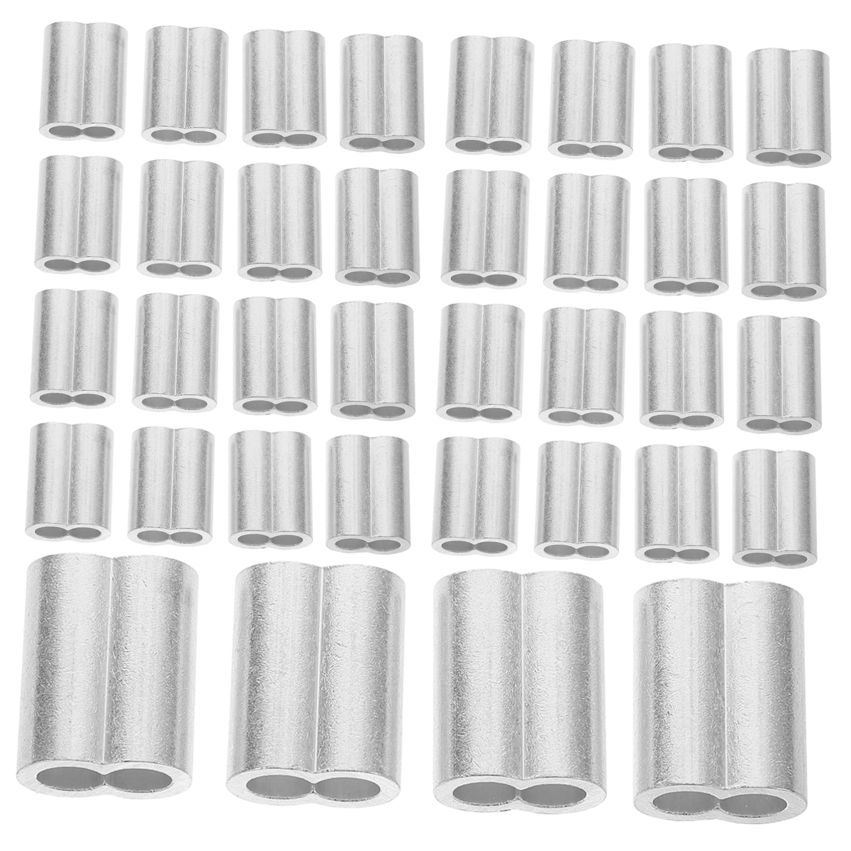 ARTIBETTER Crimp Large Aluminum Sleeve Kit 50pcs Wire Rope Fitting Wire Rope Crimping Sleeves and Tool