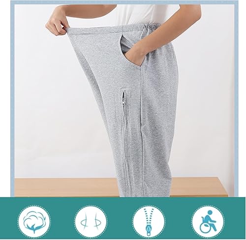 Miniatura 4 de Pantalones recortados con bolsa de pierna de catéter, para hombres y mujeres, para nefrostomía, para llevar con catéteres