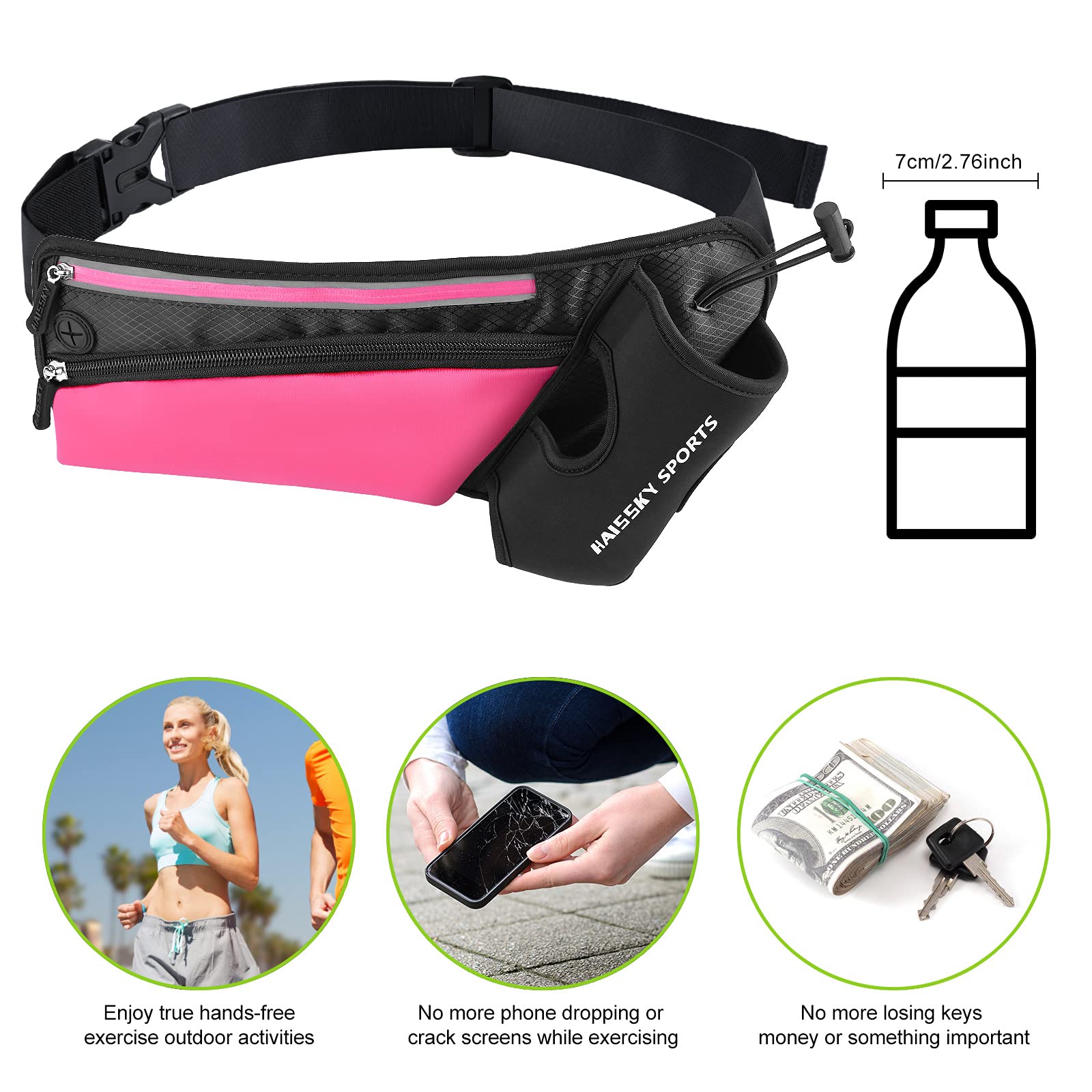 Alyvisun Marsupio Running, Cintura da Corsa Uomo e Donna Marsupio da Corsa Impermeabile Elastico