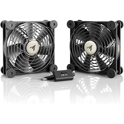 AC Infinity MULTIFAN S7, Quiet Dual 120mm USB Fan, UL-Certified for Receiver DVR PlayStation Xbox Computer Cabinet Cooling