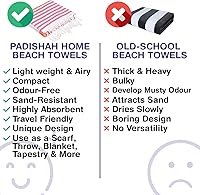 Vista 60 de Oversized Turkish Beach Towel 38’’x71’’ - Set of 2 100% Turkish Cotton Lightweight Sand Free Quick Dry Pool Towels Extra Large Bath Towels for