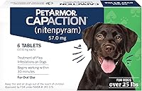 PetArmor CapAction Fast-Acting Oral Flea Tablets for Dogs Over 25 lbs - Kills Fleas in 30 Minutes, 6 Doses