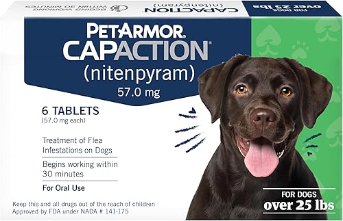 PetArmor CAPACTION - Tratamiento oral para pulgas nitenpiram para perros tabletas de acción rápida comienzan a matar pulgas en 30 minutos perros de