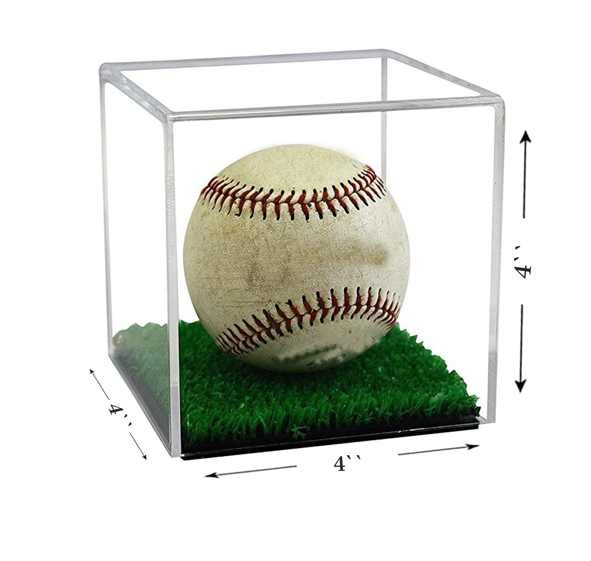 Better Display Cases Clear Acrylic Baseball or Tennis Ball Display Case with Turf Base (A057/B23)