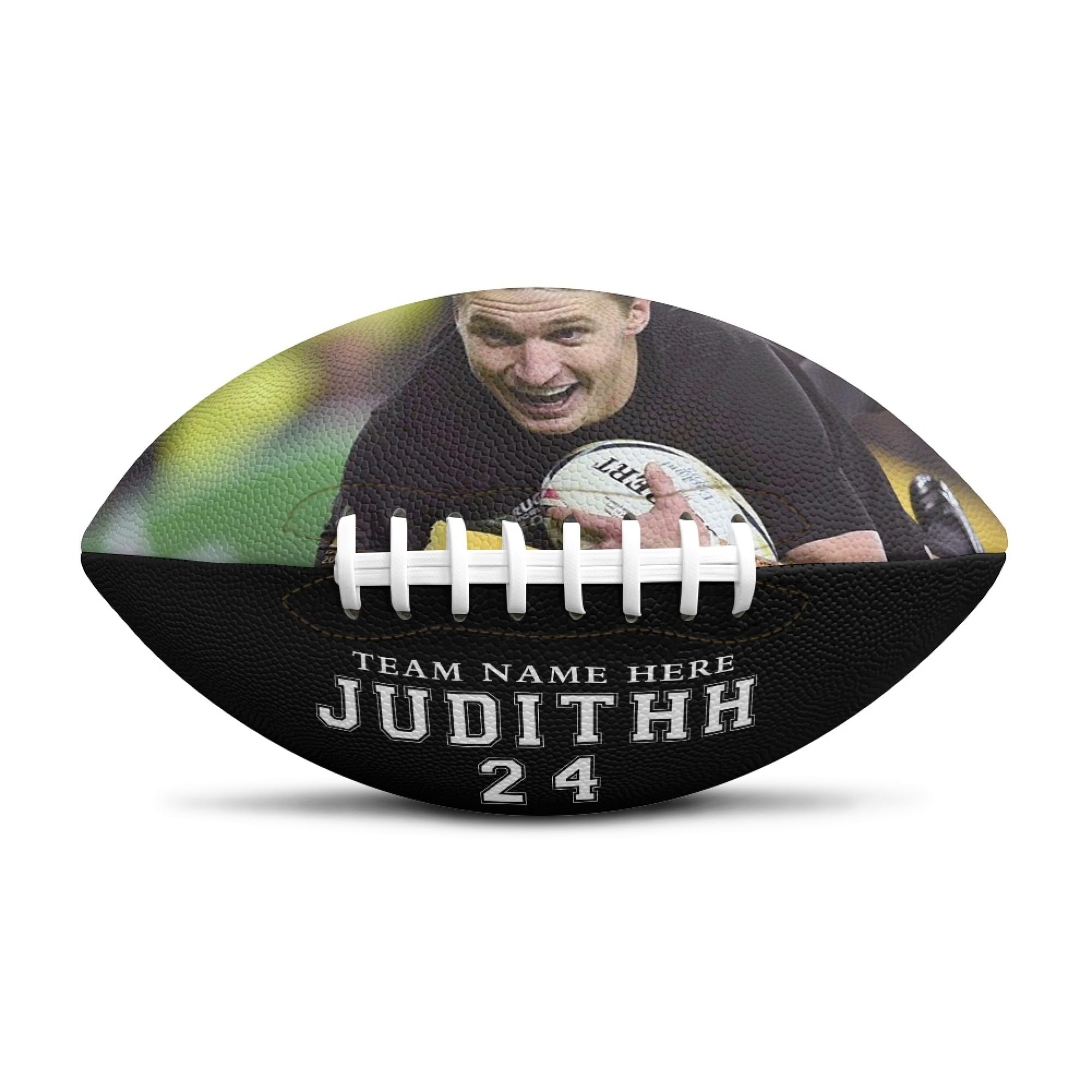 SSRUI Personalized Photo Football, Custom Name Best Coach Ever Football, Coach Appreciation Gift from Team (Team-2)