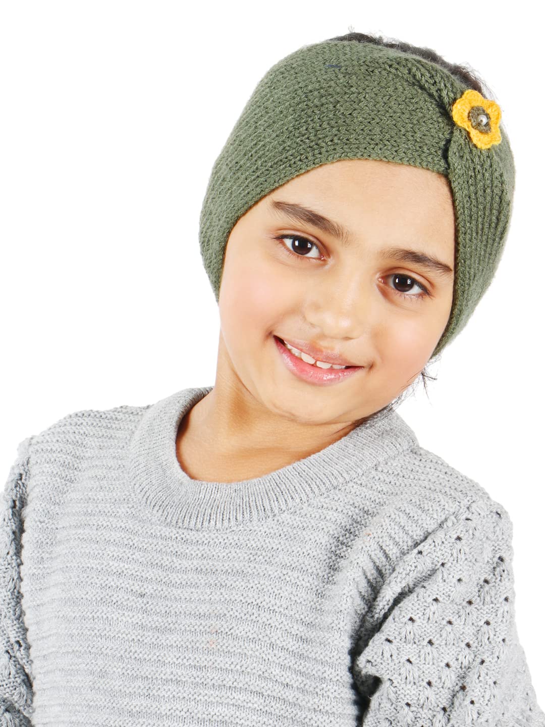 bharatasya Winter Hand Knitted Cute Stylish Winter Woolen Ear-Warmer Earmuff for Kids (Age 5-10 Years)-picture-3