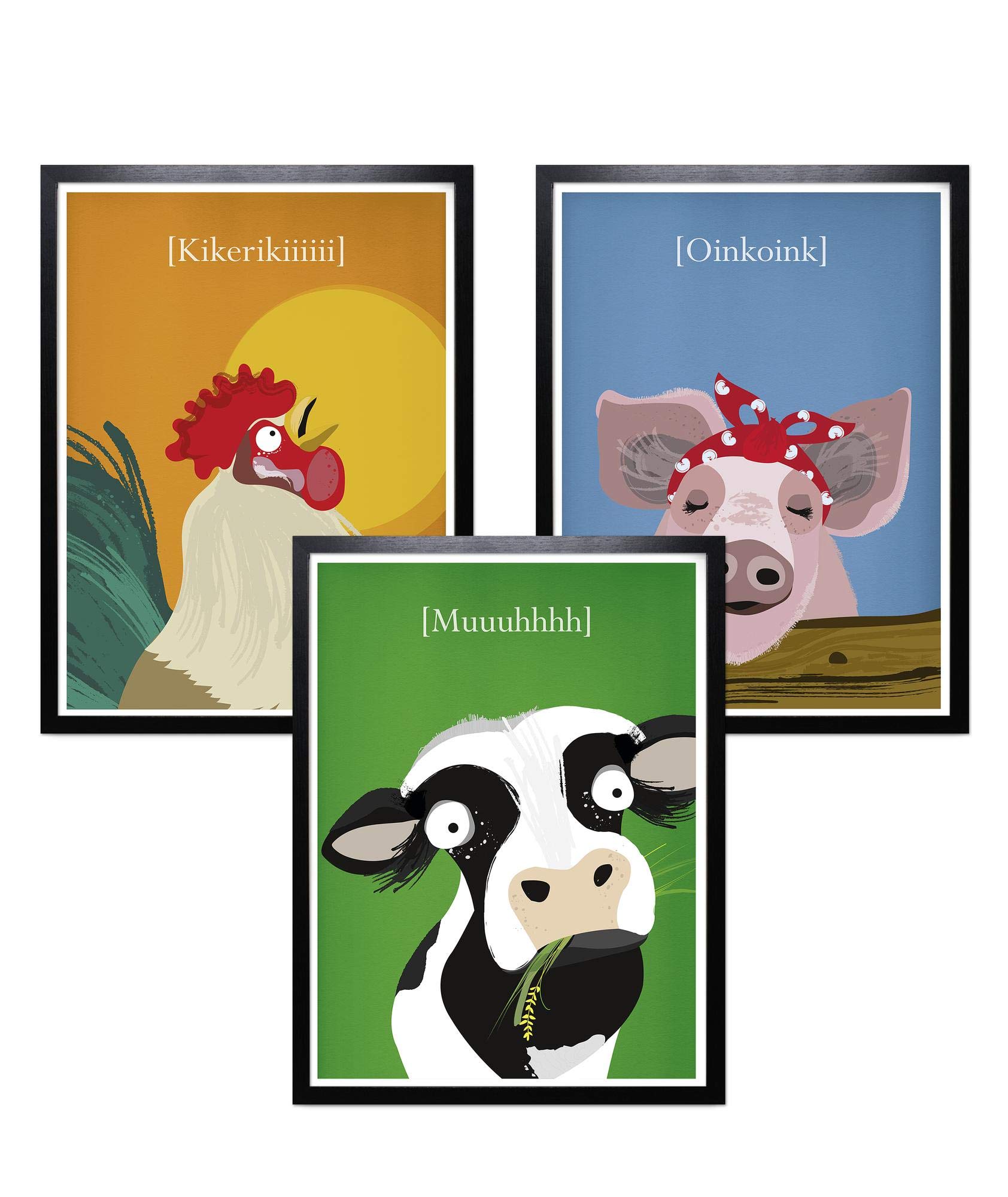 Close Up - Set di 3 poster per la cameretta dei bambini, 30 x 40 cm