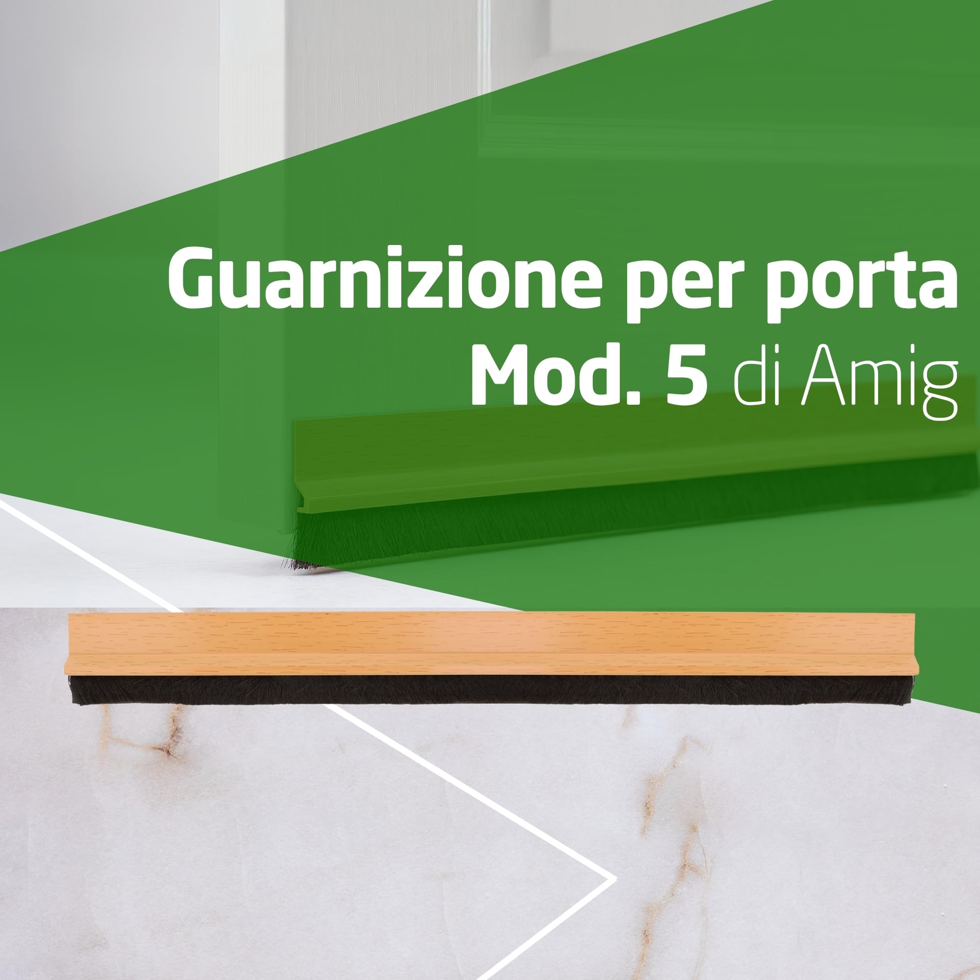 Amig - Paraspifferi adesivo modello 7 | Isolante in PVC per porte | Protezione contro aria, insetti e acqua | Installazione facile | Quercia, 1 m, Imitazione legno