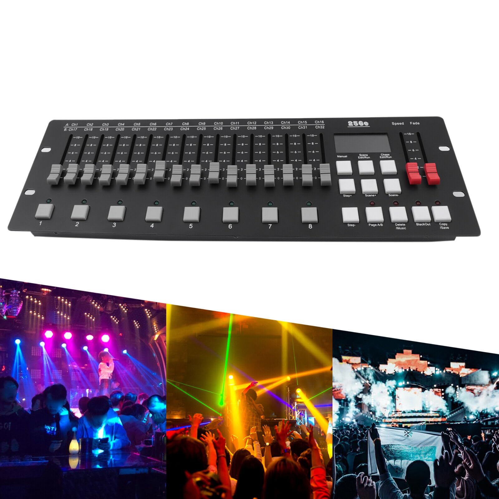 DMX Controller DMX 512 Konsole Lichtsteuerung Bühnen Lampe Operator Ausrüstung 16 Geräte für Party DJ Disco