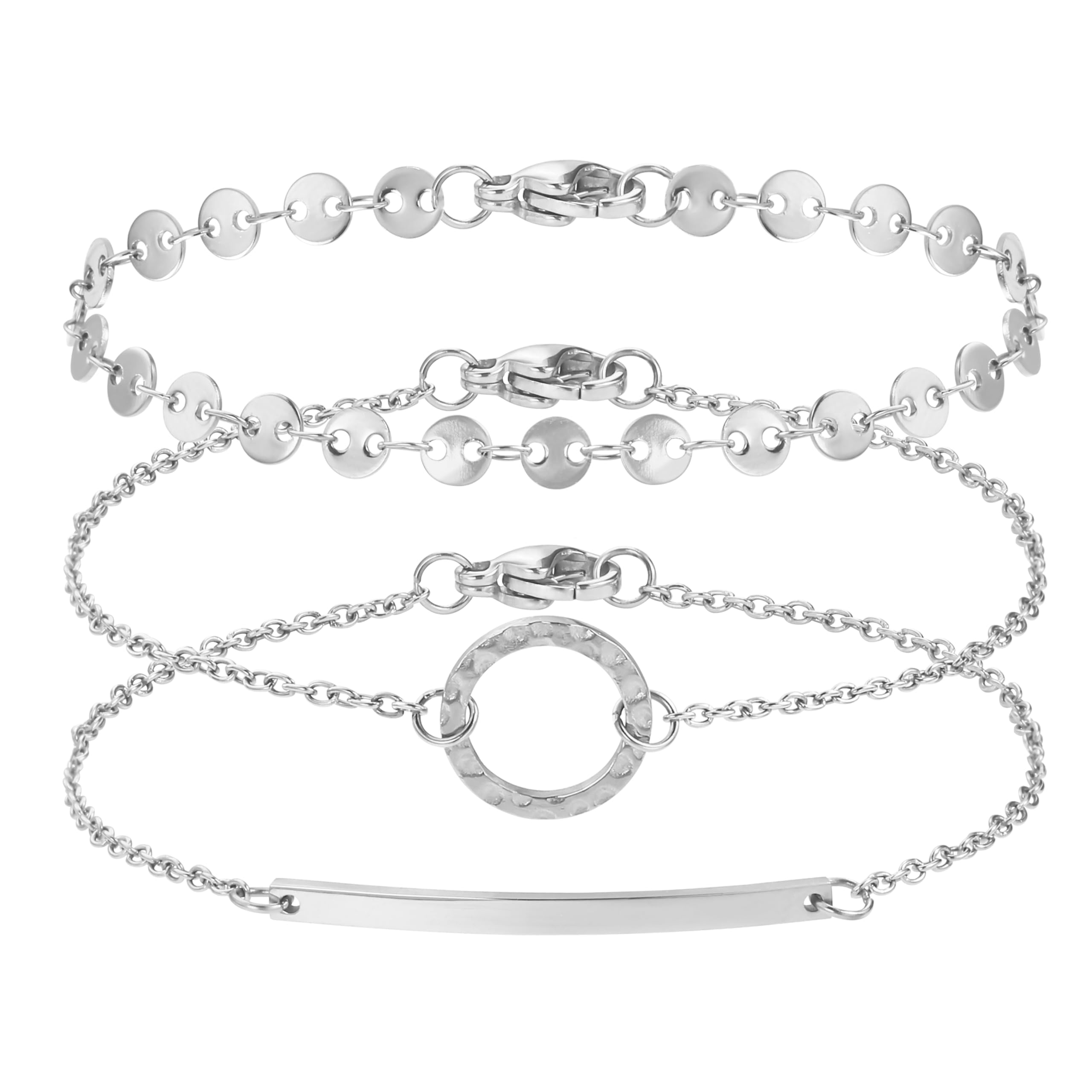 BONNYBIRD® Premium Edelstahl Armbänder Set Damen in Silber, Gold & Roségold, 100% Wasserfest & Hautverträglich BonnyMilano
